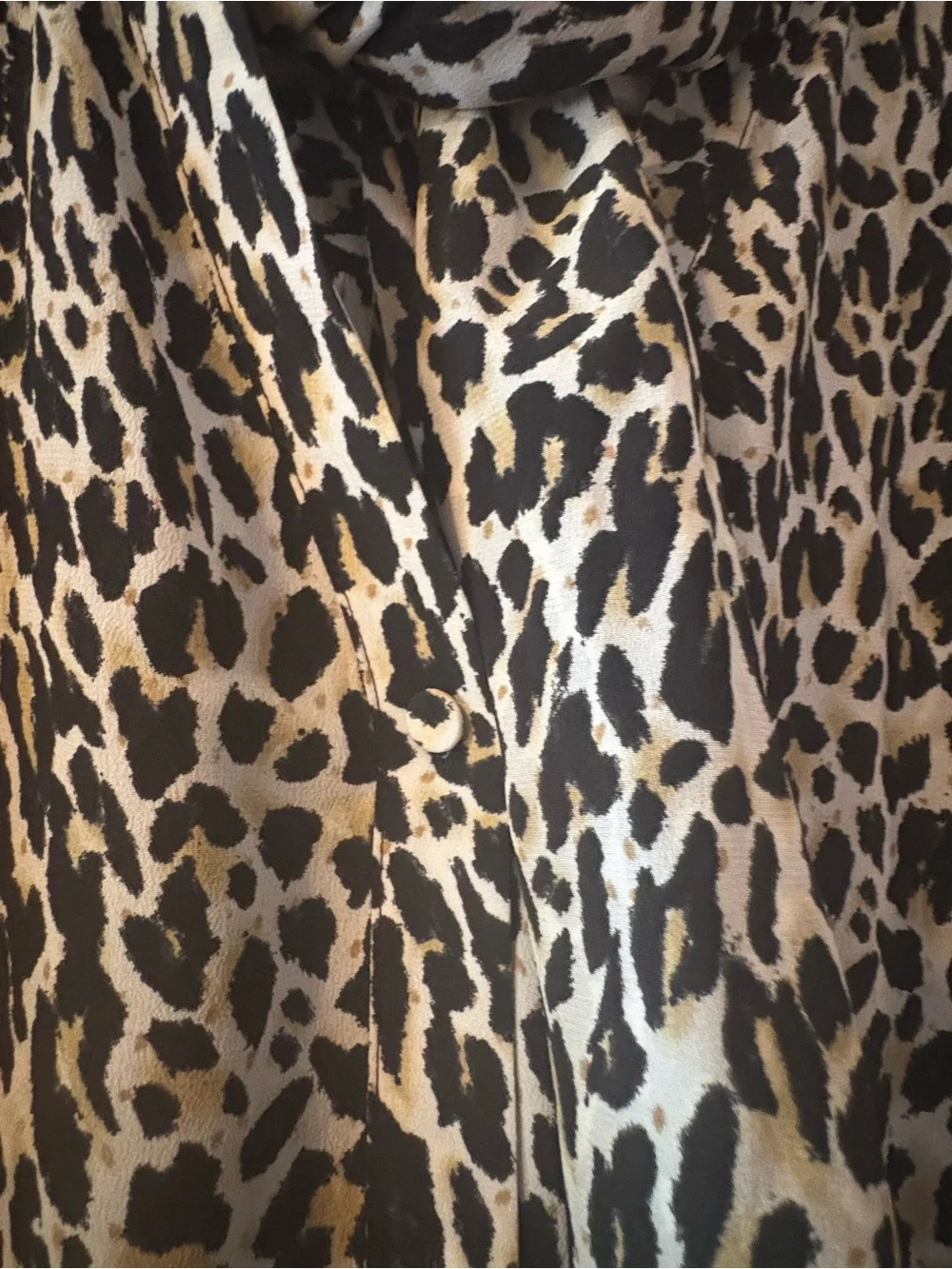 Women’s Long-Sleeve Button Up Leopard Print Blouse Business Office Professional